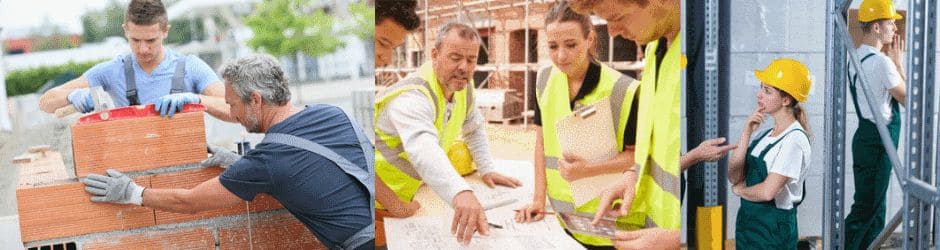 Arbeiter auf dem Bau und im Handwerk